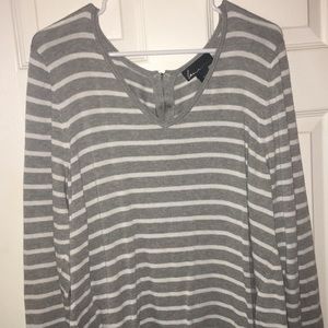 Gray striped sweater